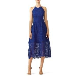 SLATE & WILLOW Cobalt Blue Lace Sleeveless Partially Lined Midi Dress Size 4